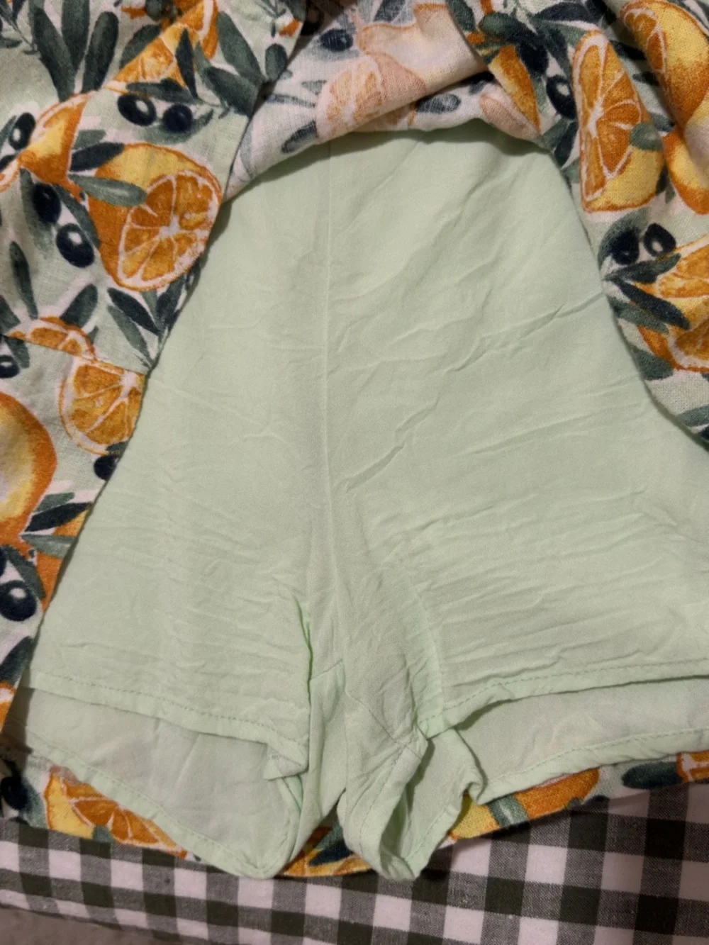 Abercrombie & Fitch Yellow Citrus Print Mini Skirt